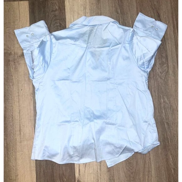 Lane Bryant & George Womens Button-Down Shirts Size 18/20 Polyester & Cotton Ble - Picture 10 of 14